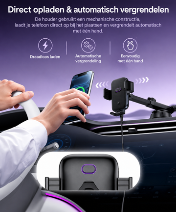 Draadloze Autolader 15W Telefoonhouder | AutoLux