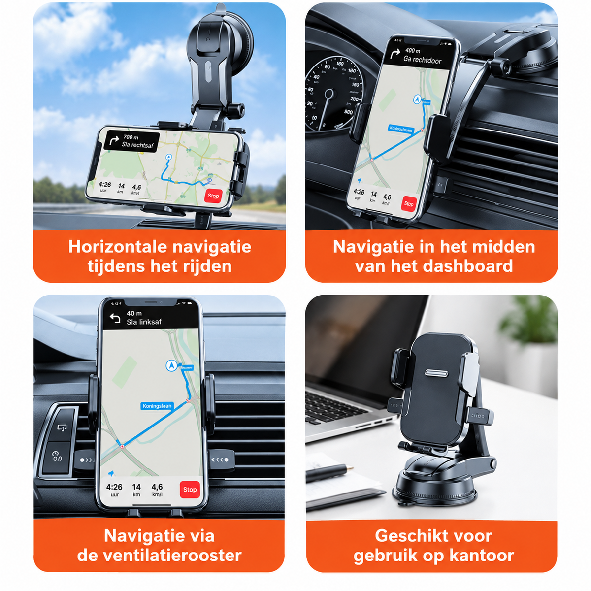 Telefoonhouder Auto met Zuignap 360° | AutoLux