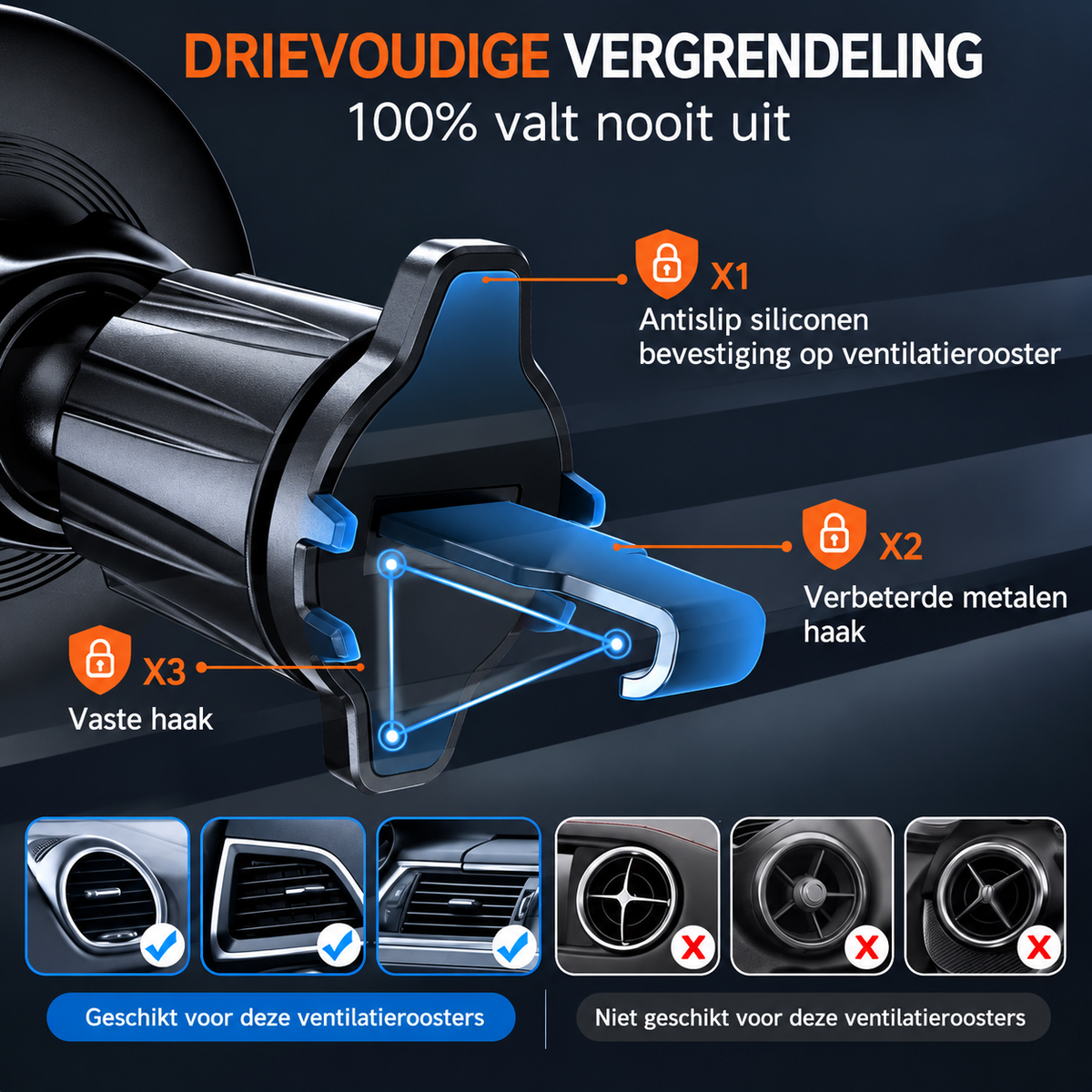 Magnetische Telefoonhouder Auto 15W | AutoLux