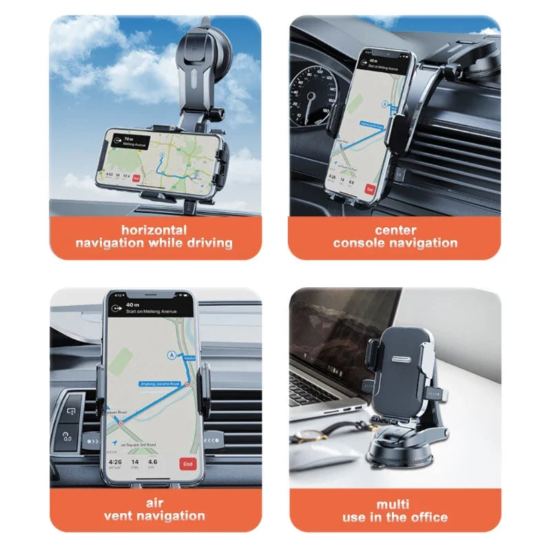 AutoLux Universele Auto Telefoonhouder – 360° Draaibaar & Extra Sterke Zuig